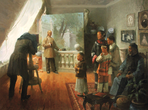 Mian Situ, The Entrepreneur-San Francisco, 2006. Oil on canvas, 44 × 54 inches. Tacoma Art Museum, Haub Family Collection, Gift of Erivan and Helga Haub, 2014.6.126