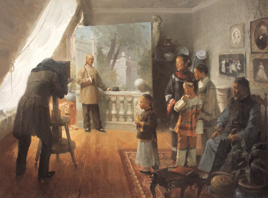 Mian Situ, The Entrepreneur-San Francisco, 2006. Oil on canvas, 44 × 54 inches. Tacoma Art Museum, Haub Family Collection, Gift of Erivan and Helga Haub, 2014.6.126